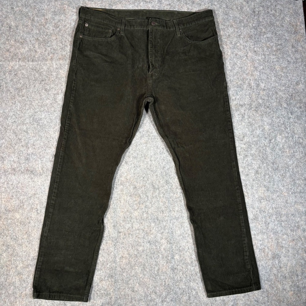 Levi's 512 Slim Taper Mens 42x32 Olive Green Corduroy Pants 28833-0288 Cords